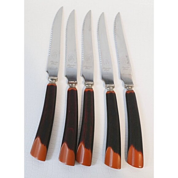Bakelite Steak Set by Glo-Hil GloHil Mid Century Forks Knives Flatware Cutlery 1 - Picture 4 of 5
